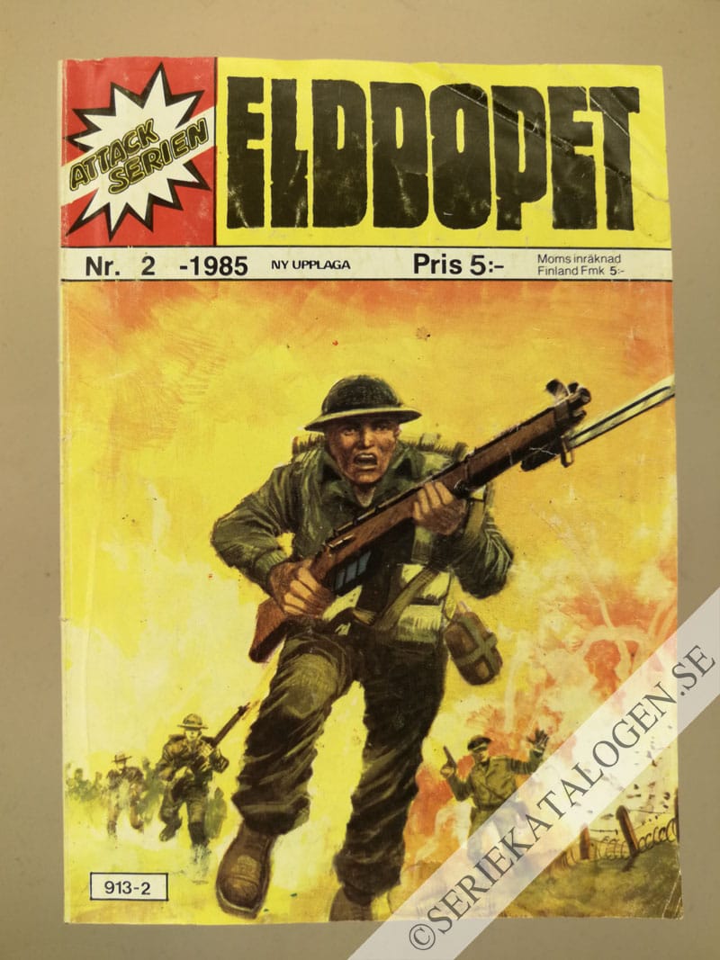 Framsida på Attackserien Elddopet (1985)