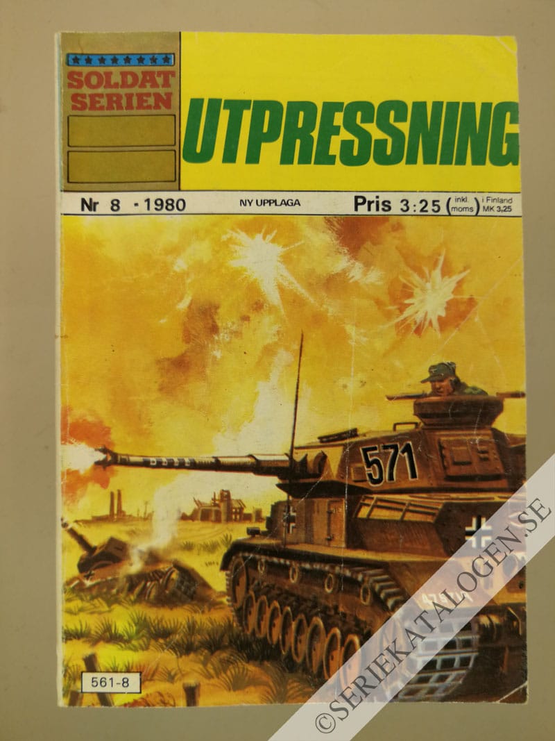 Framsida på Soldatserien #8 - Utpressning (1980)