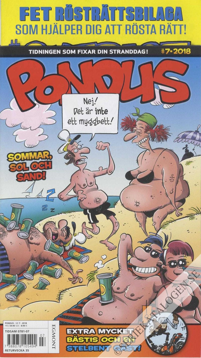 Framsida på Pondus #7 (2018)