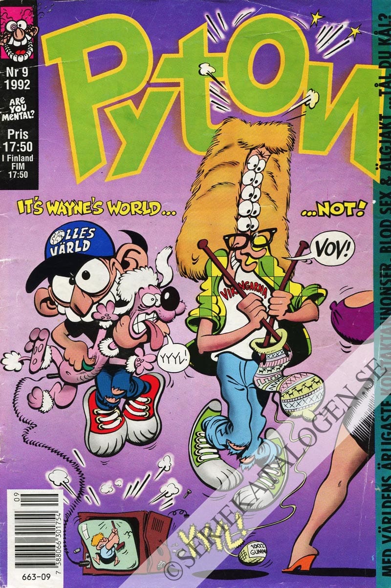 Framsida på Pyton #9 (1992)