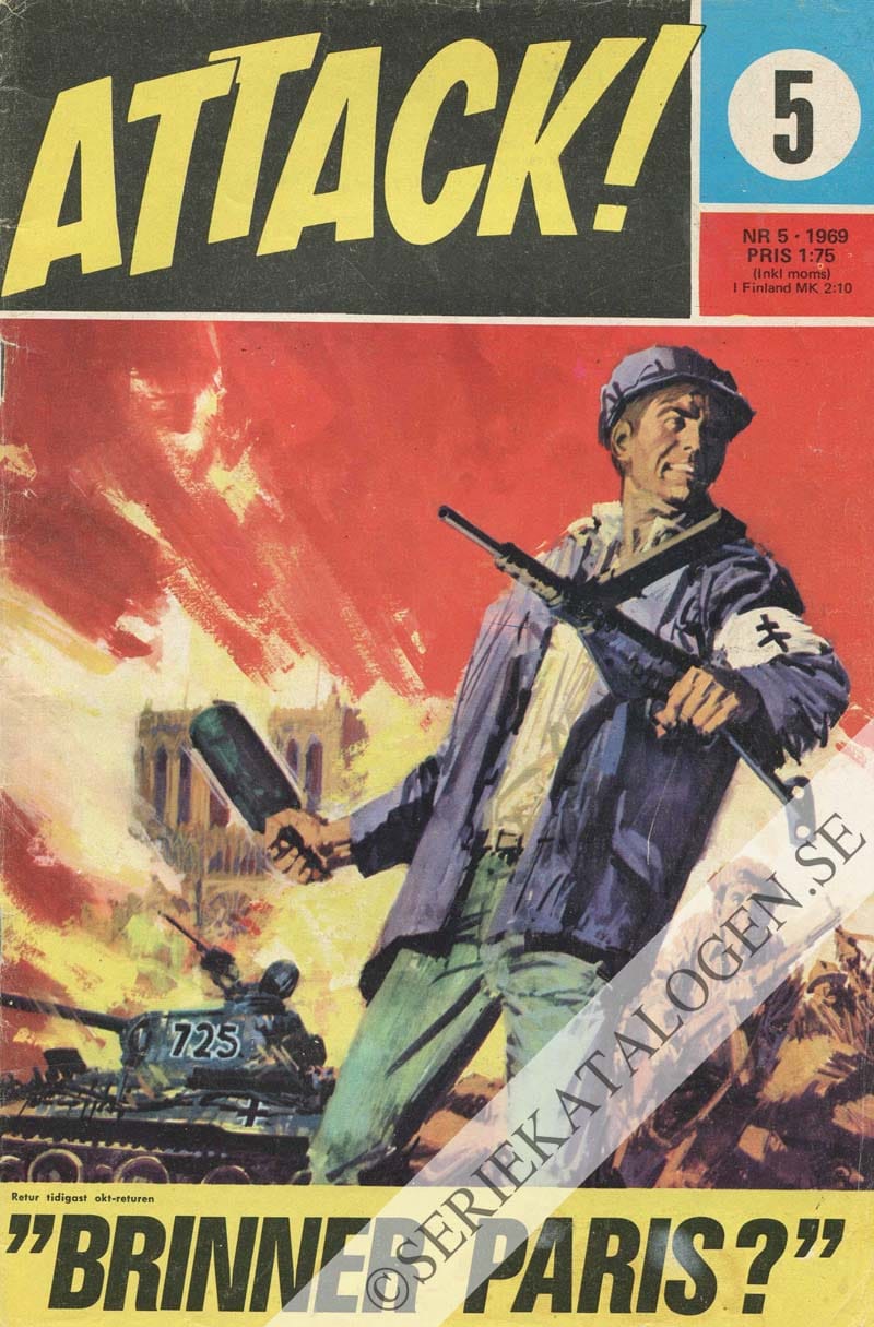 Framsida på Attack Brinner Paris? (1969)