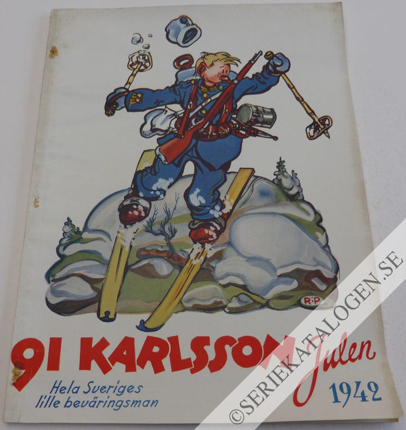 Framsida på 91 Karlsson 91 Karlsson julen 1942 - Hela Sveriges lille beväringsman (1942)