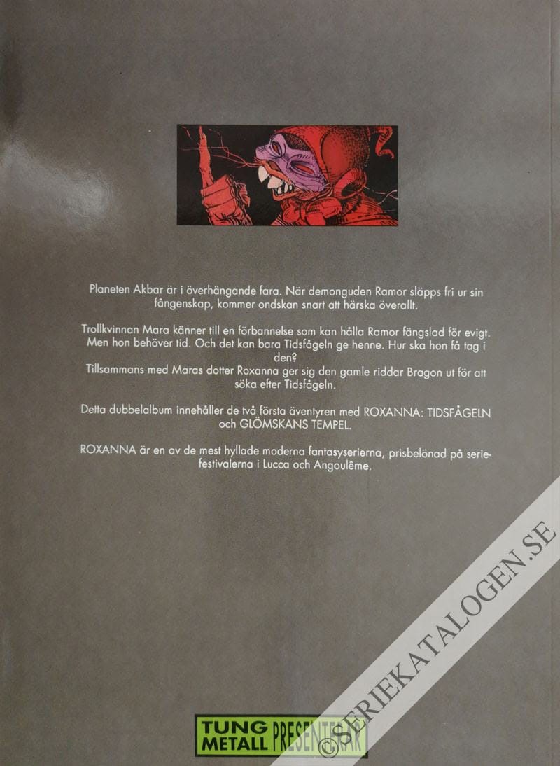 Baksida på Roxanna - Glömskans tempel (1989)