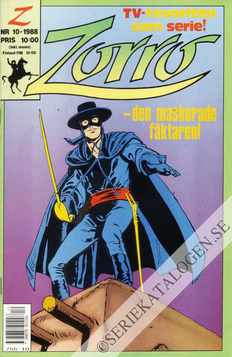 Framsida på Zorro #10 (1988)