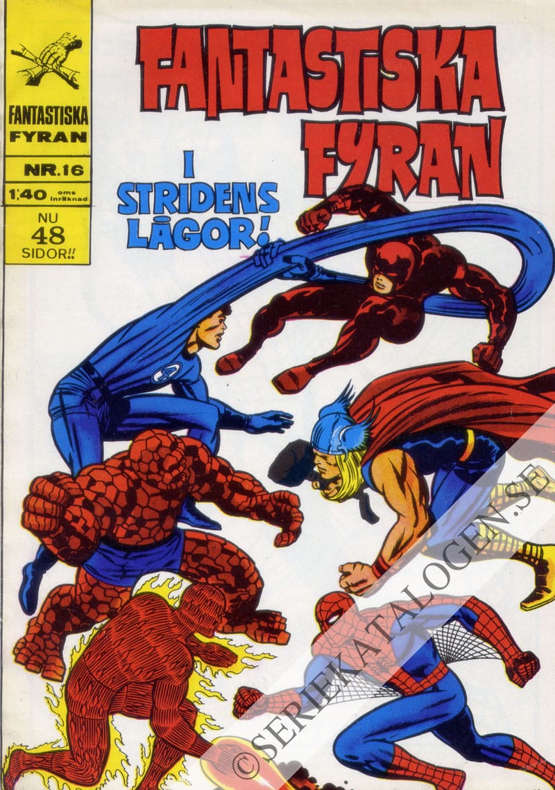 Framsida på Fantastiska Fyran #16 (1968)