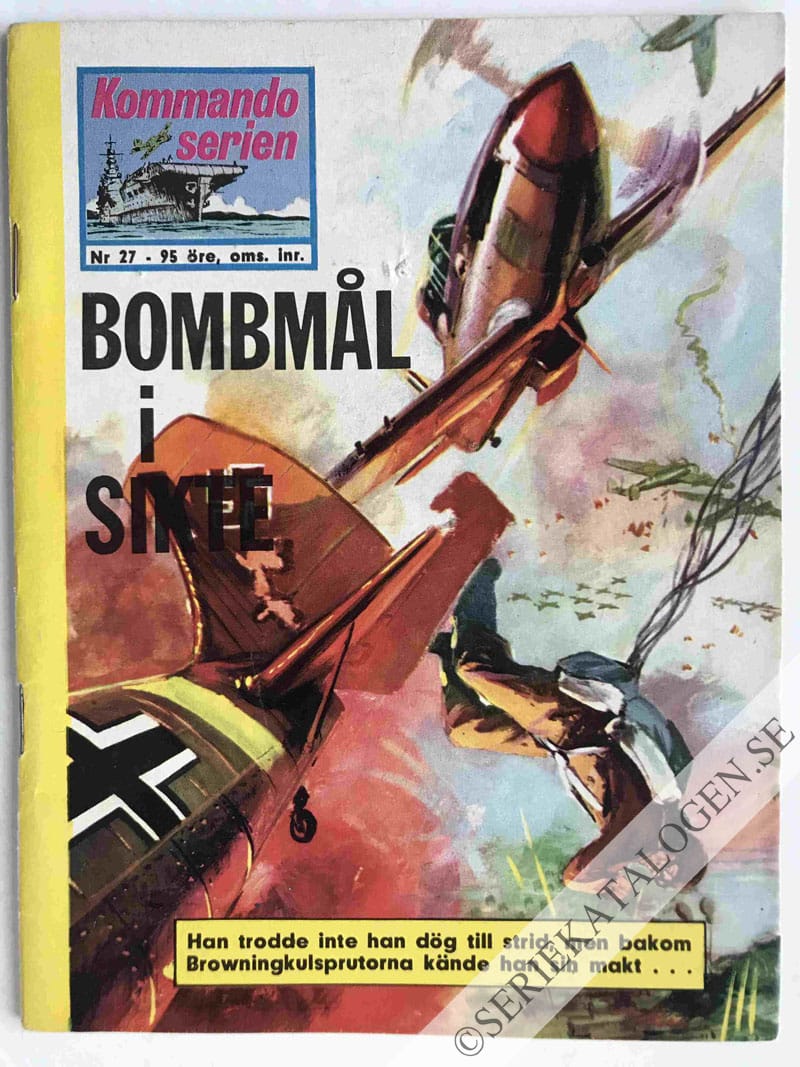 Framsida på Kommandoserien Bombmål i sikte (1963)