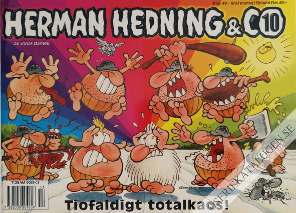Framsida på Herman Hedning & co Tiofaldigt totalkaos! (2001)