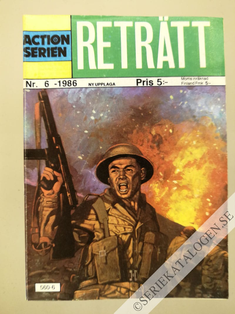 Framsida på Actionserien #6 - Reträtt (1986)