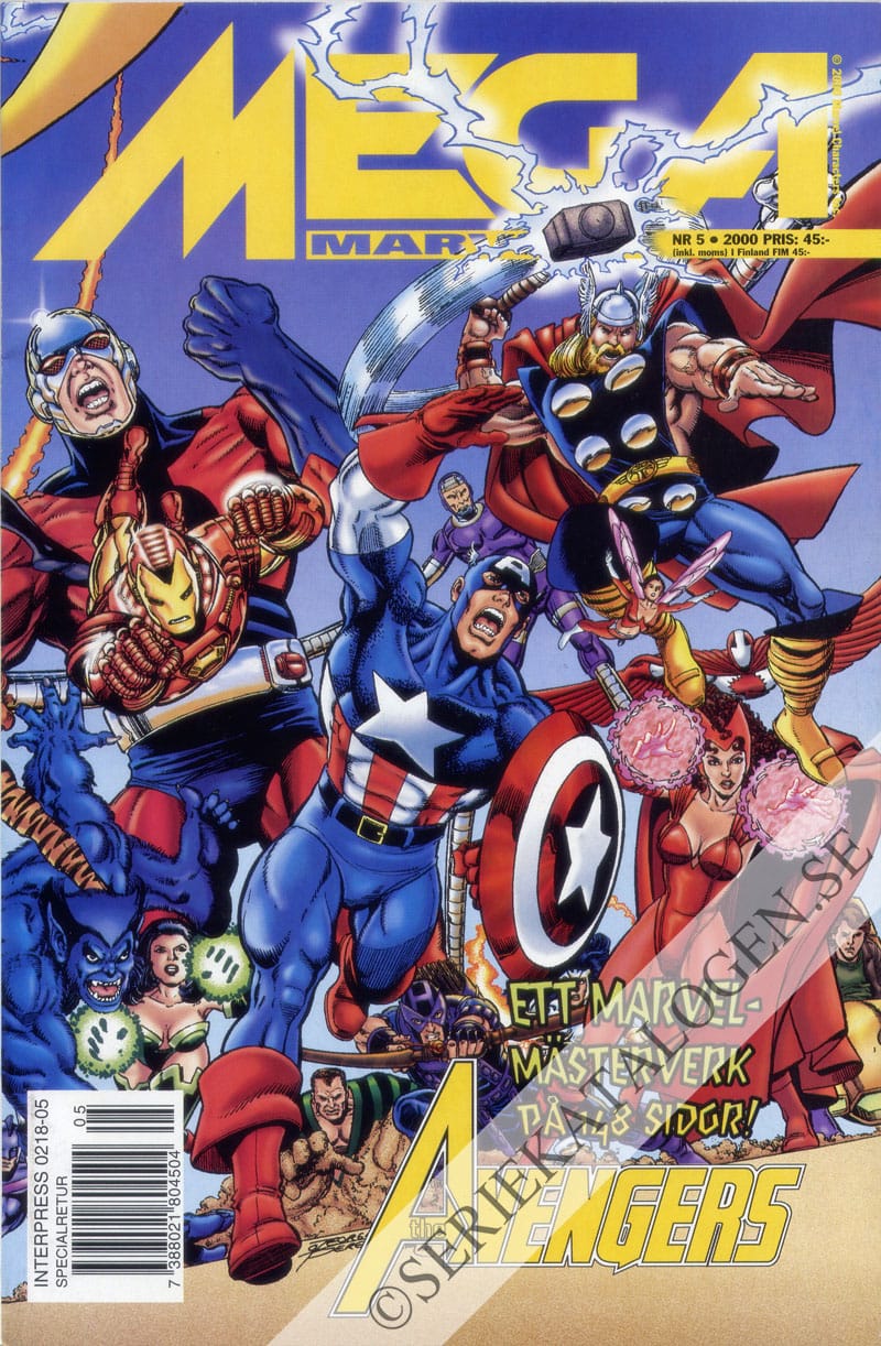 Framsida på Mega Marvel Avengers (2000)