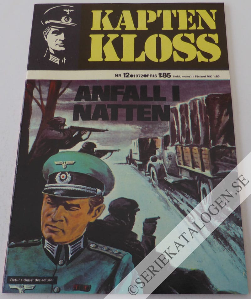 Framsida på Kapten Kloss #12 - Anfall i natten (1972)