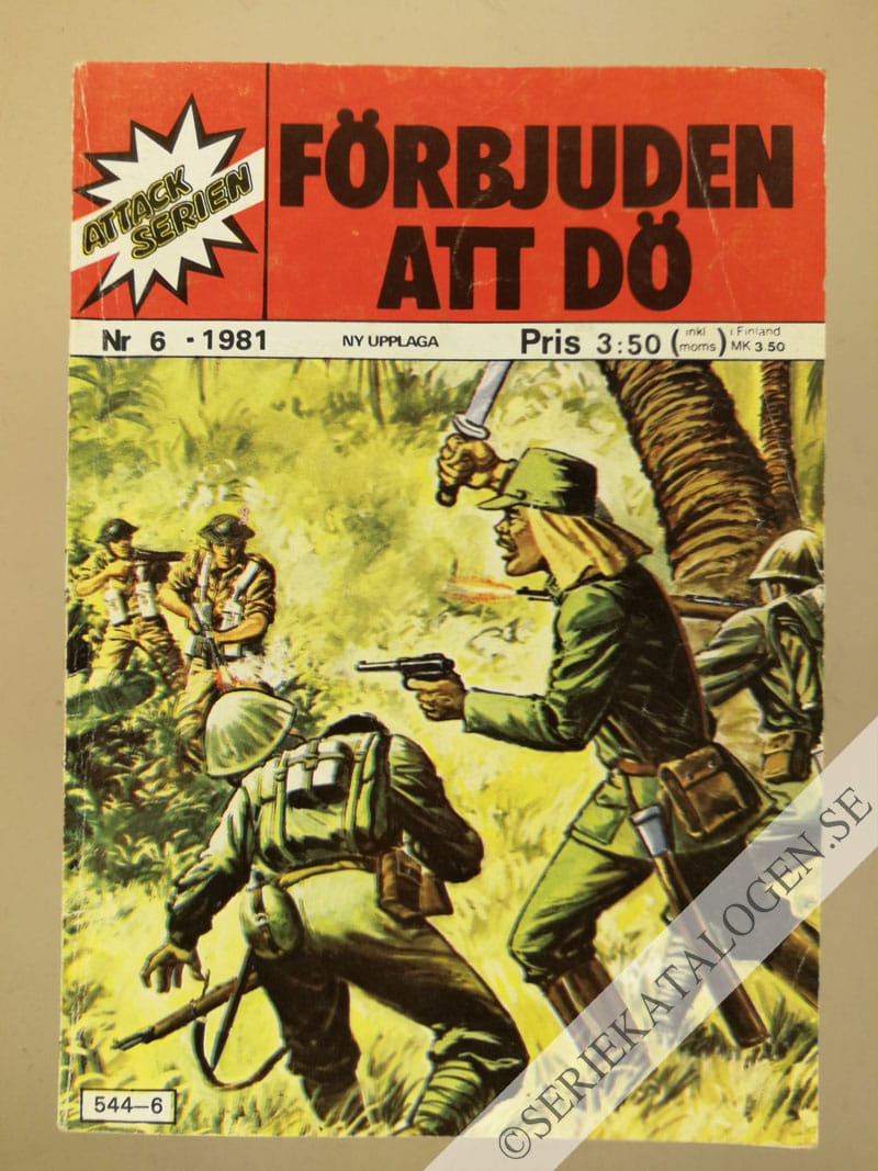 Framsida på Attackserien Förbjuden att dö (1981)