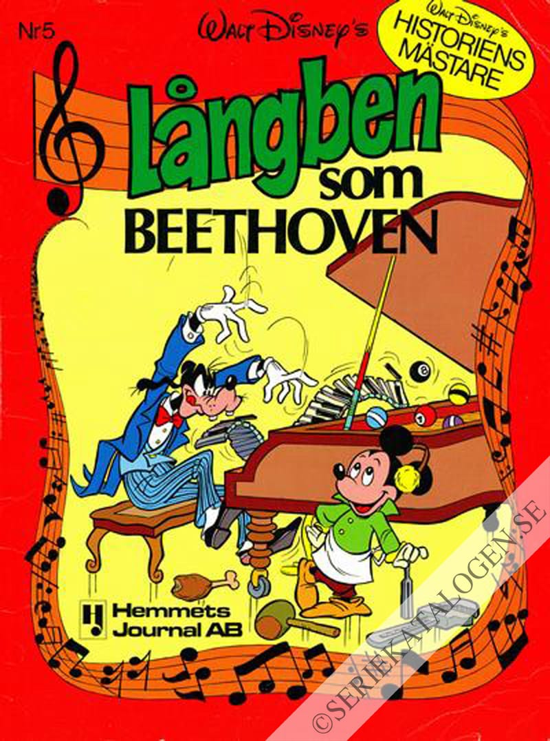 Framsida på Långben - historiens mästare Långben som Beethoven (1978)