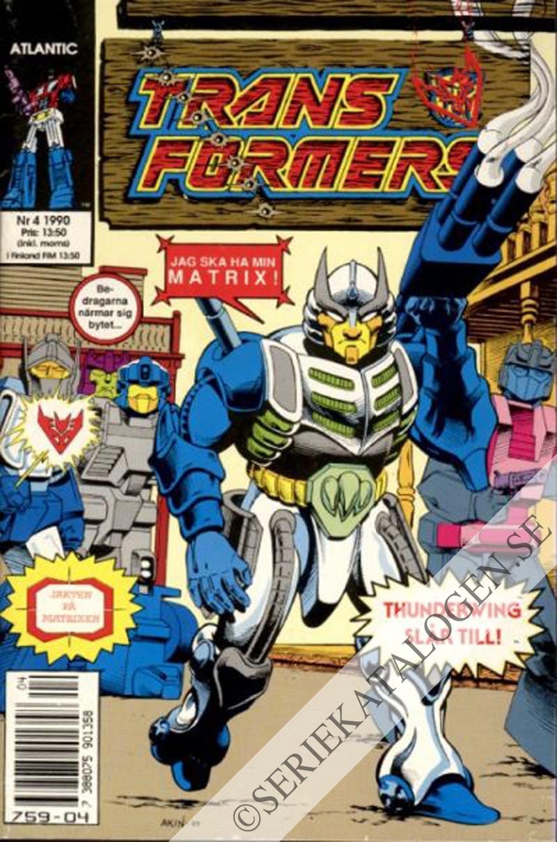 Framsida på Transformers #4 (1990)