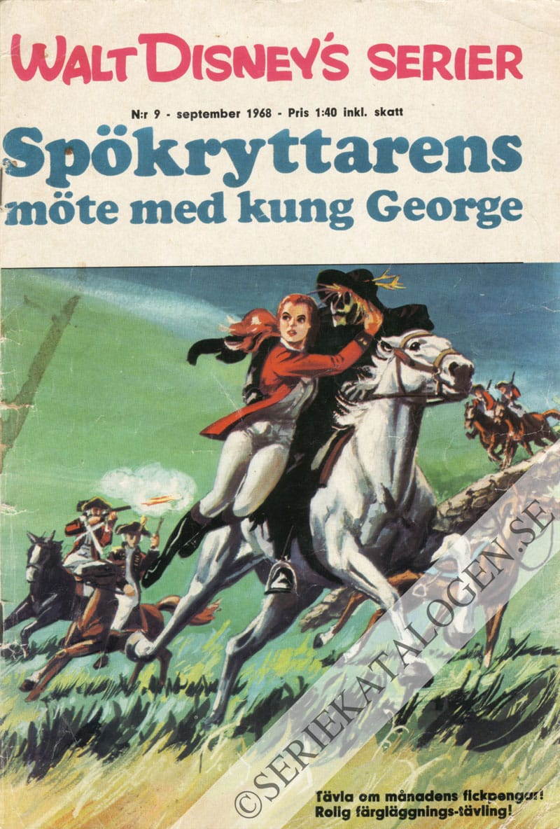 Framsida på Walt Disney's serier Spökryttarens möte  med Kung George (1968)