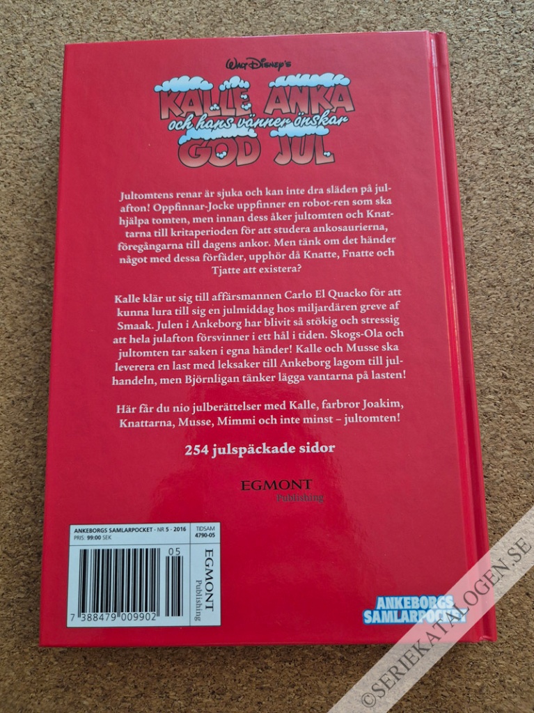 Baksida på Kalle Ankas julpocket/Kalle Anka och hans vänner önskar god jul! (2016)