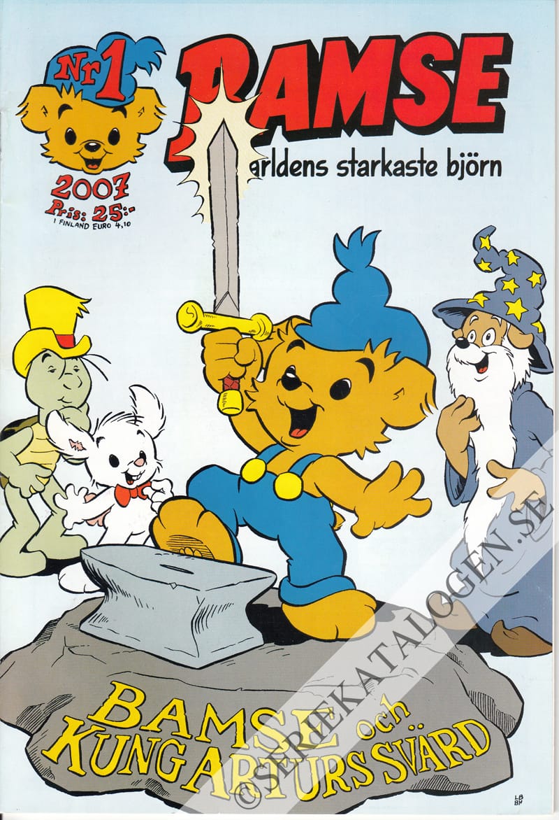 Framsida på Bamse #1 - Bamse och Kung Arturs svärd (2007)