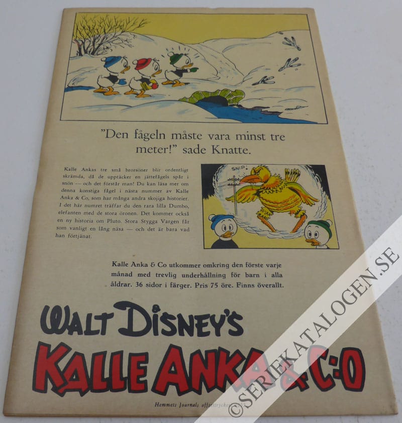 Baksida på Kalle Anka och julgranarna (1955)