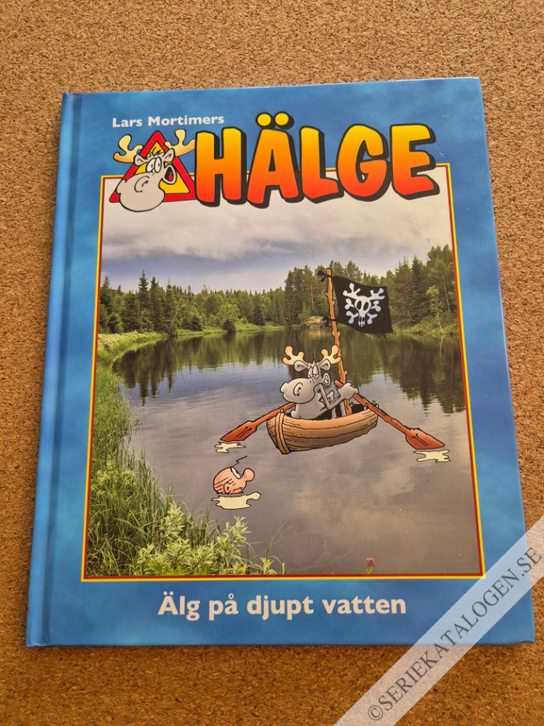 Framsida på Hälge - fotobok Älg på djupt vatten (2013)