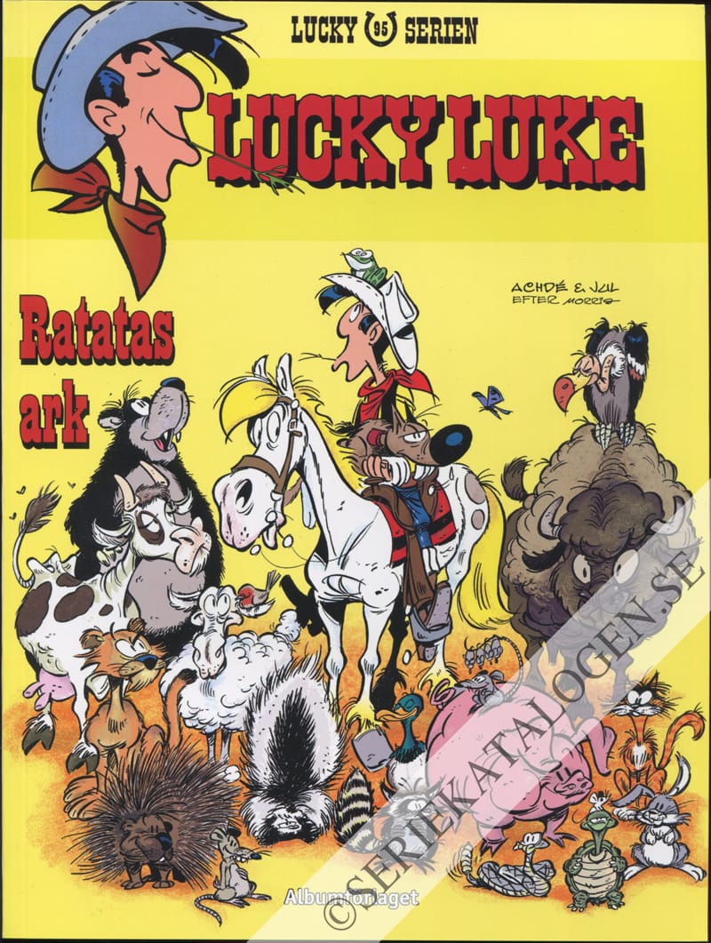 Framsida på Lucky Lukes äventyr #95 - Ratatas ark (2023)
