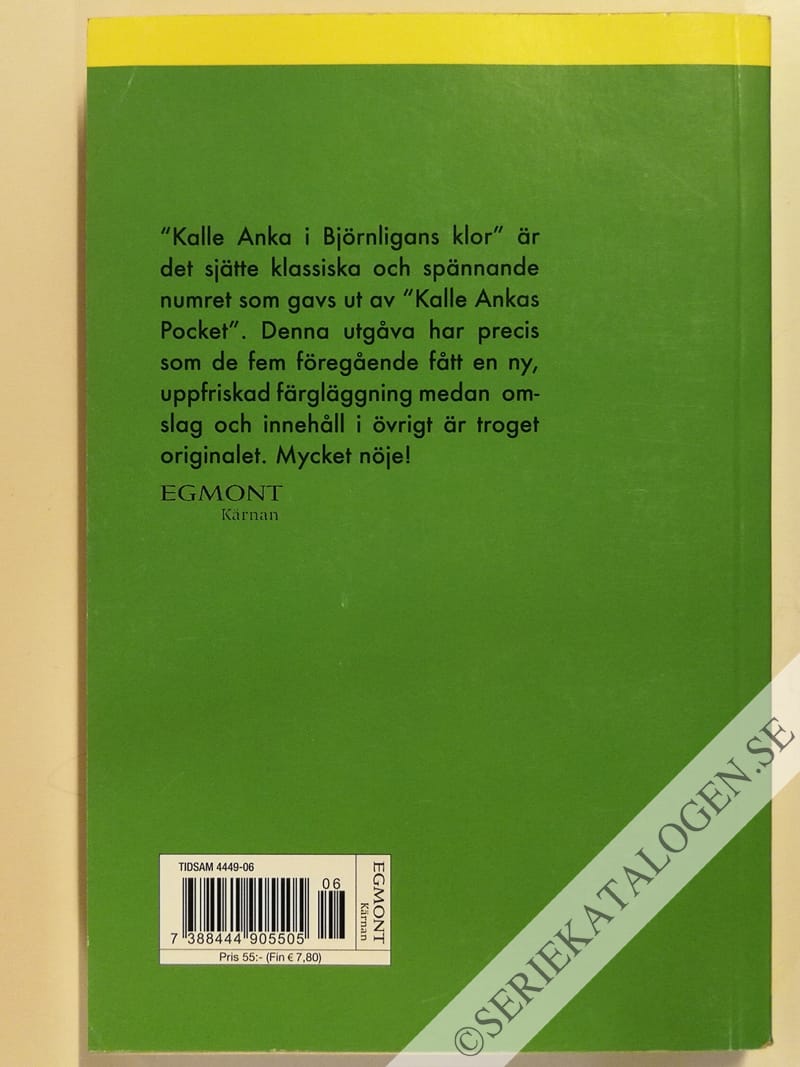 Baksida på Kalle Anka i Björnligans klor (2010)