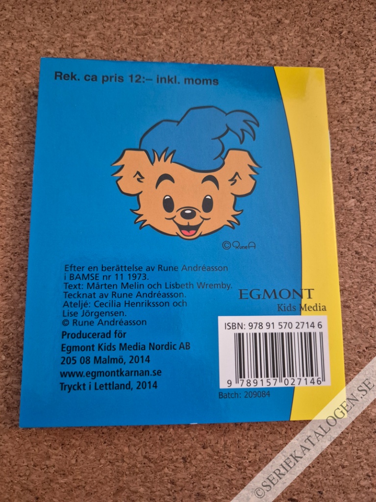 Baksida på Bamse och Aladdins lampa (2014)