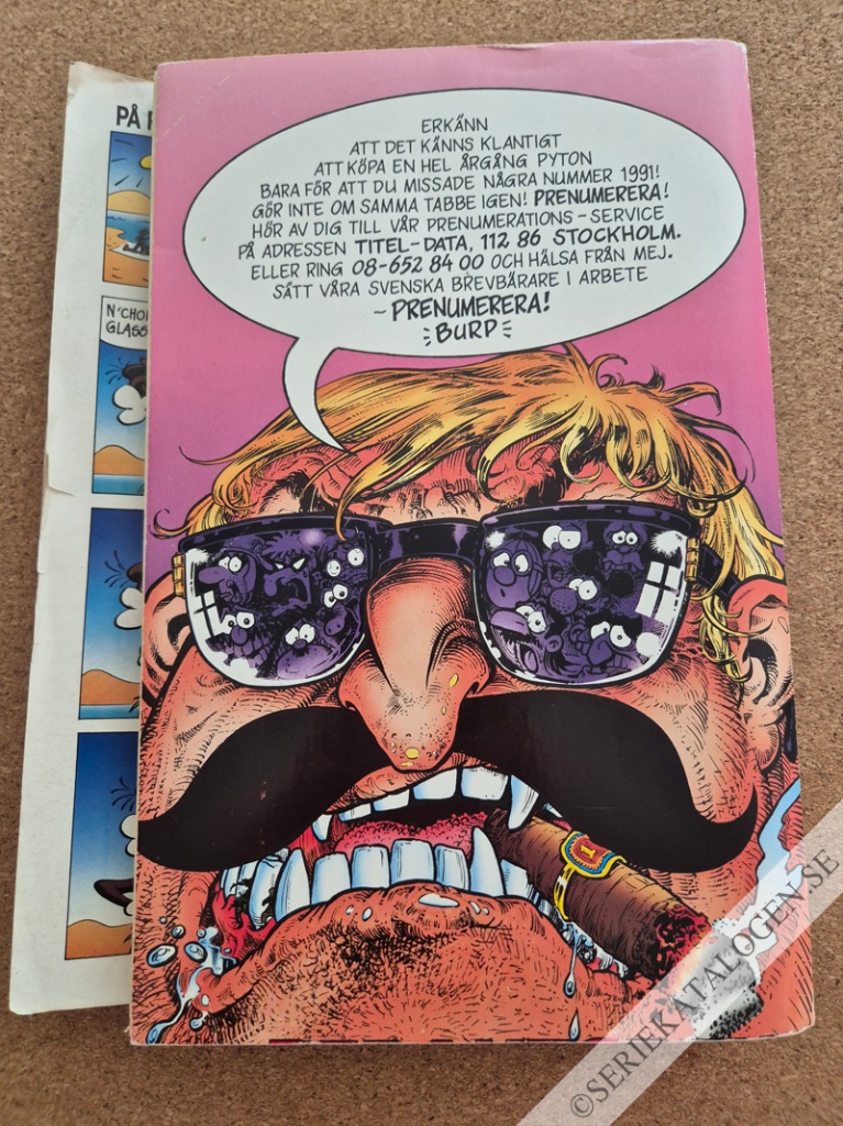 Baksida på Årgång 1991 (1992)