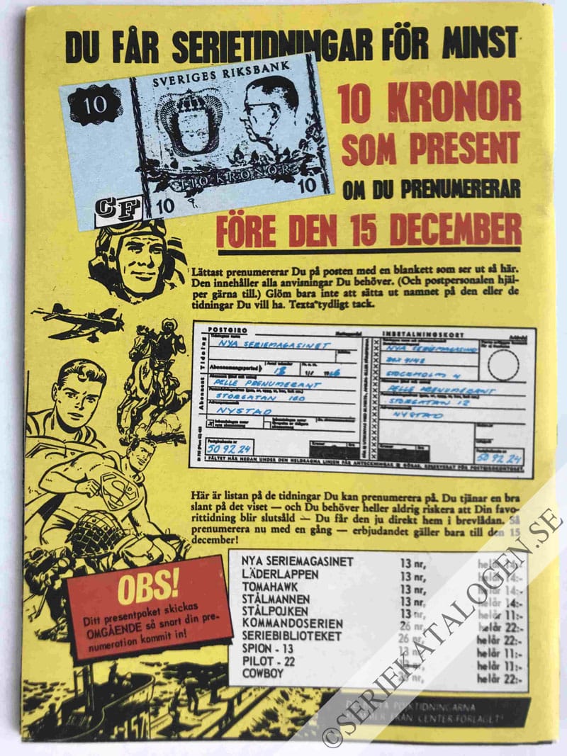 Baksida på Bombplan i eldlinjen (1965)
