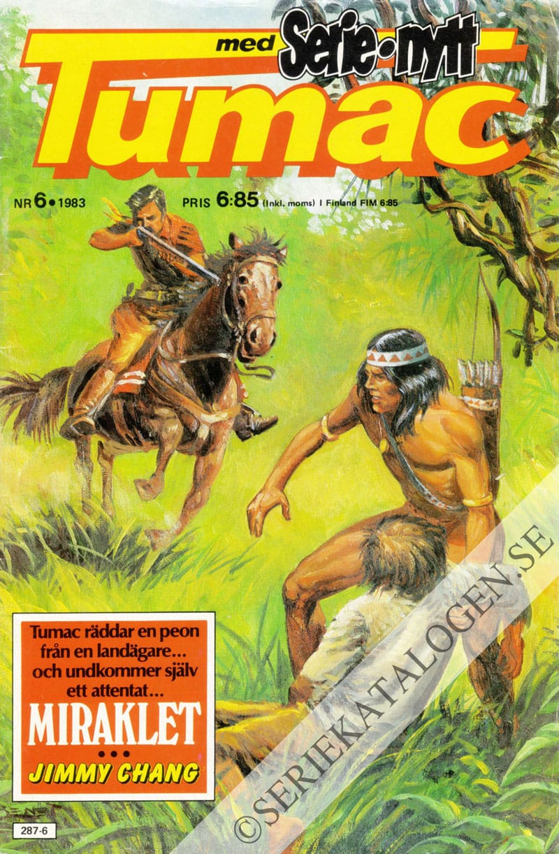 Framsida på Tumac med Serie-Nytt #6 (1983)