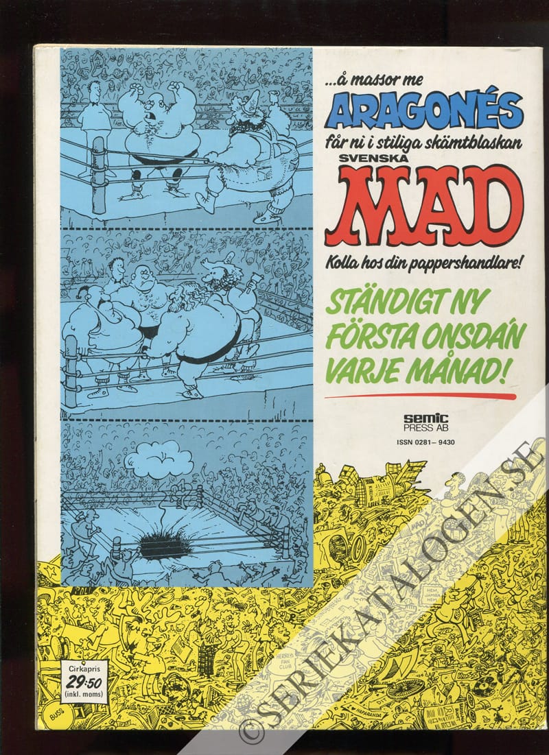 Baksida på MAD's Sergio Aragones bjussar på en omgång sorterade sopor (1986)