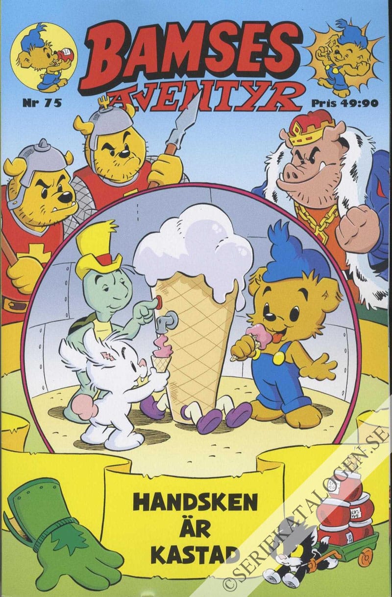 Framsida på Bamses äventyr Handsken är kastad (2018)