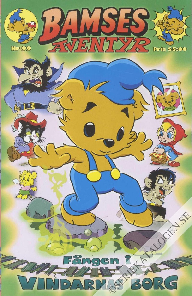 Framsida på Bamses äventyr Fången i vindarnas borg (2022)