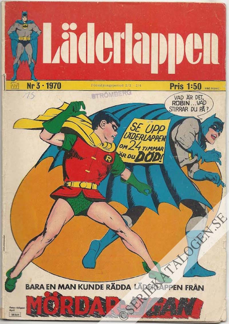 Framsida på Läderlappen och Robin #3 (1970)