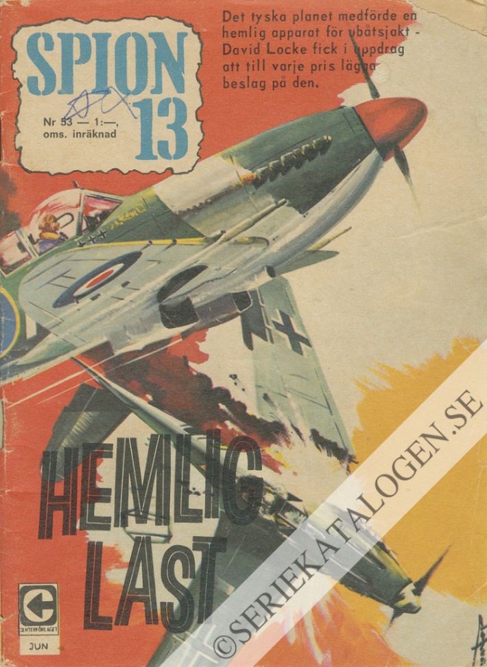 Framsida på Spion 13 #53 - Hemlig last (1967)
