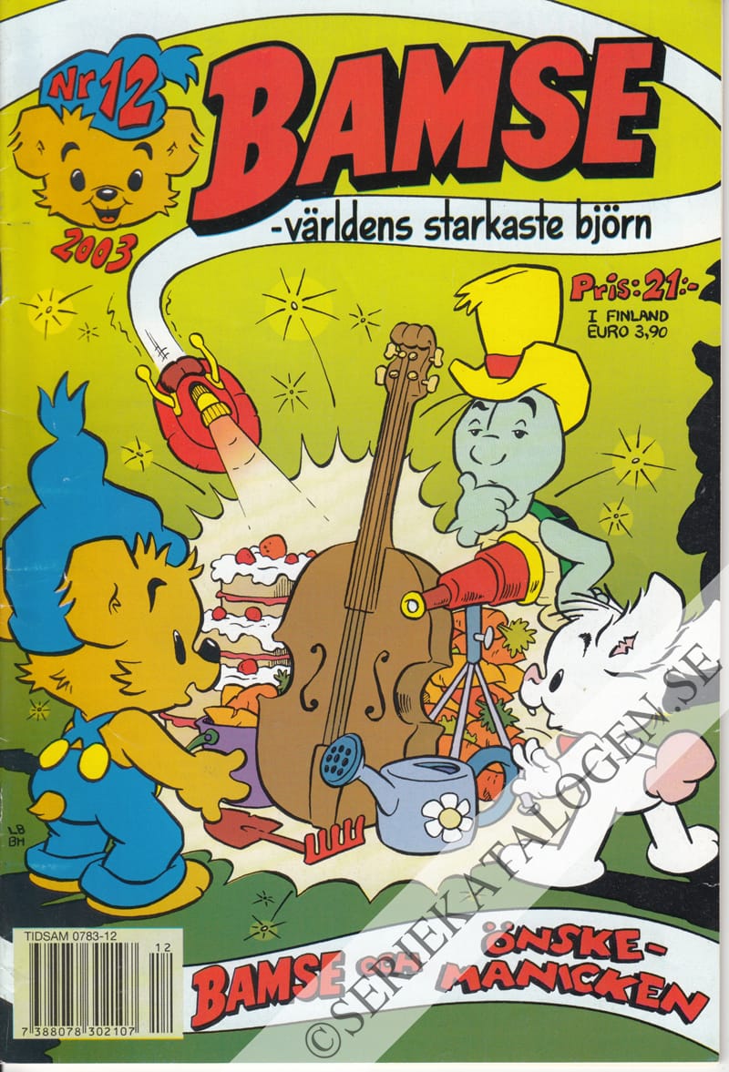 Framsida på Bamse #12 - Bamse och önskemanicken (2003)
