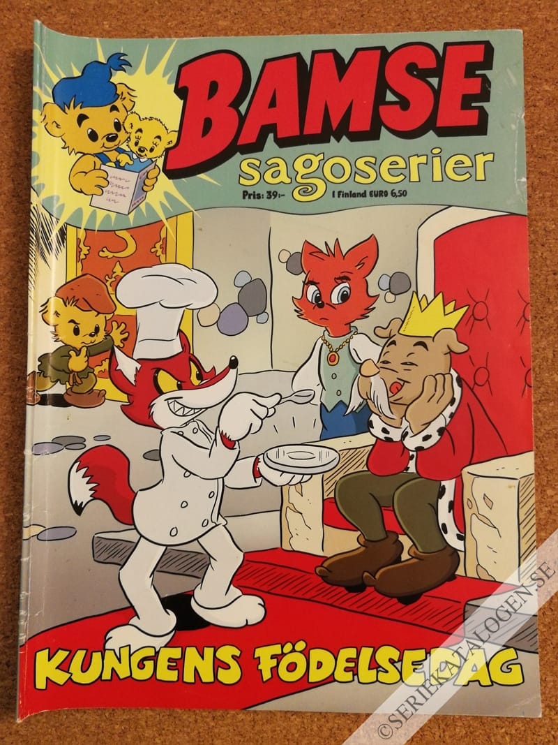 Framsida på Bamse sagoserier Kungens födelsedag (2018)