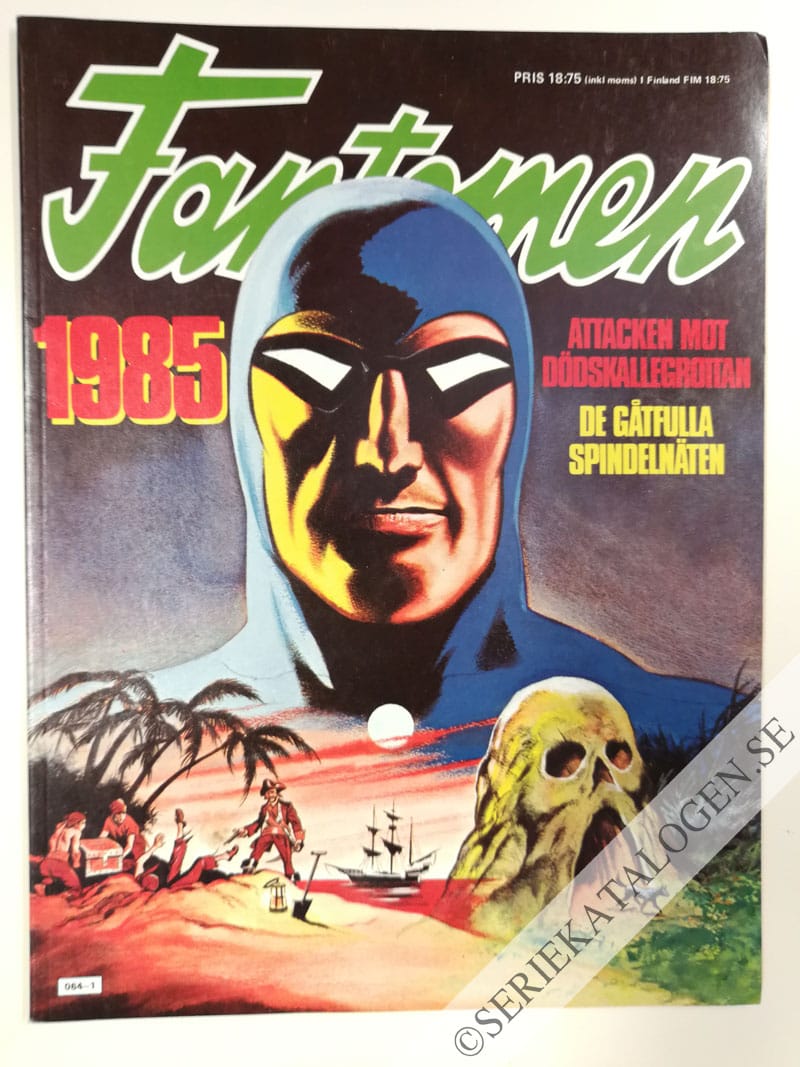 Framsida på Fantomen Attacken mot Dödskallegrottan - De gåtfulla spindelnäten (1984)