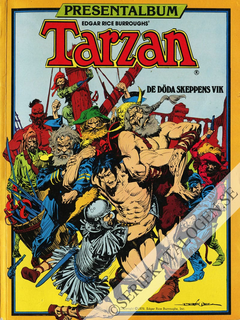 Framsida på Tarzan presentalbum De döda skeppens vik (1979)