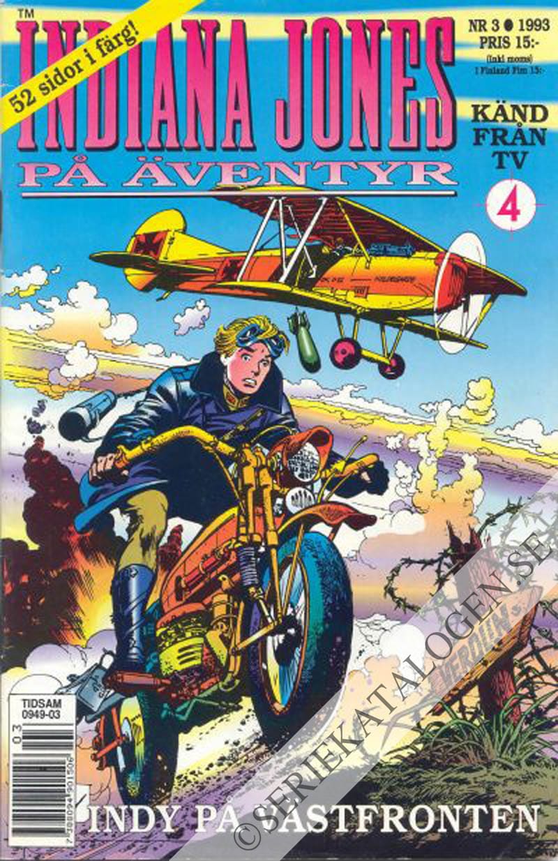 Framsida på Indiana Jones på äventyr Indy på västfronten (1993)