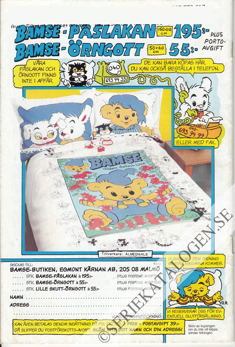 Baksida på Bamse och Äppelkungen (2002)