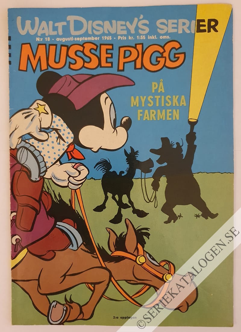 Framsida på Walt Disney's serier Musse Pigg på  mystiska farmen (1965)