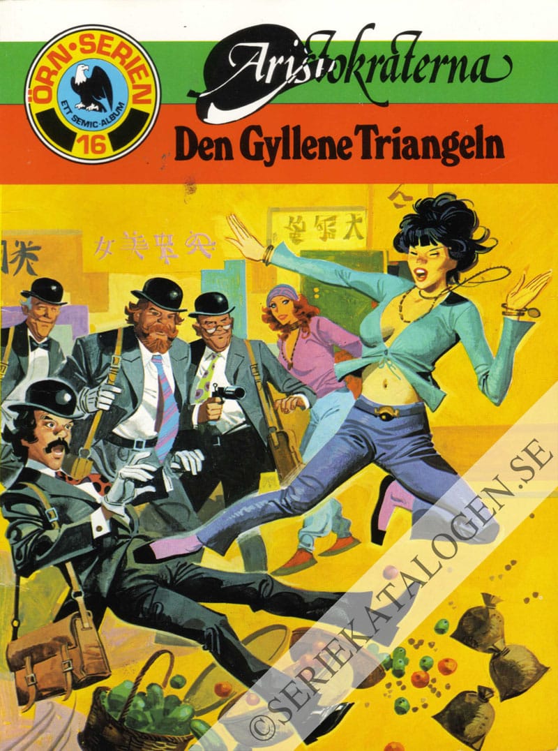 Framsida på Örnserien Aristokraterna - Den gyllene triangeln (1984)