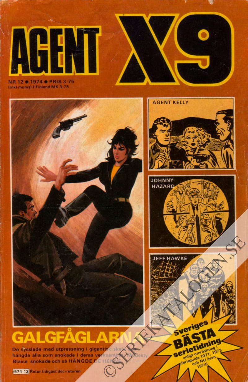 Framsida på Agent X9 #12 (1974)