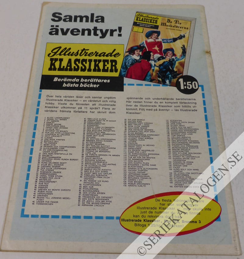 Baksida på Aldrig mer Spindeln! (1968)