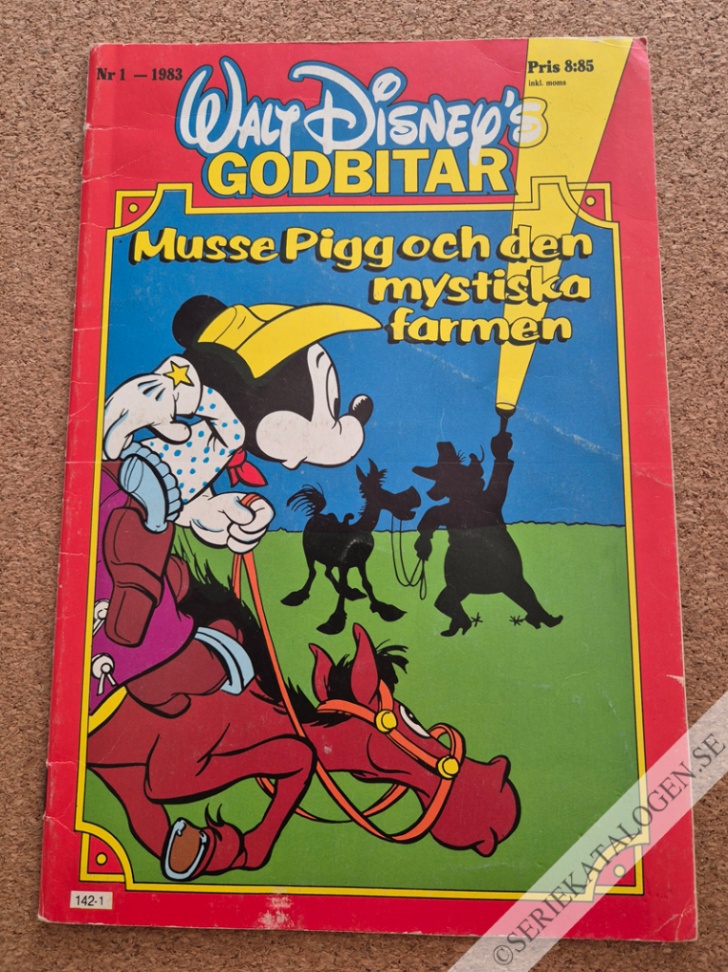 Framsida på Walt Disney's godbitar #1 - Musse Pigg och den mystiska farmen (1983)