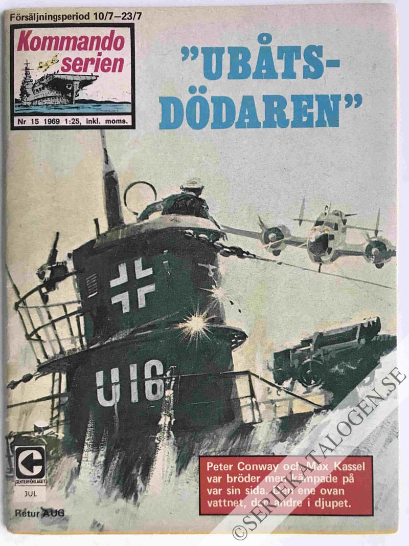 Framsida på Kommandoserien #15 - Ubåtsdödaren (1969)