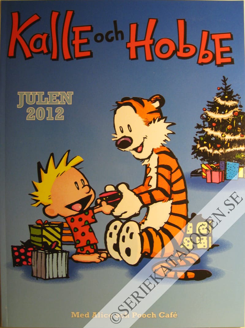 Framsida på Serieparaden presenterar Kalle och Hobbe julalbum Julen 2012 (2012)