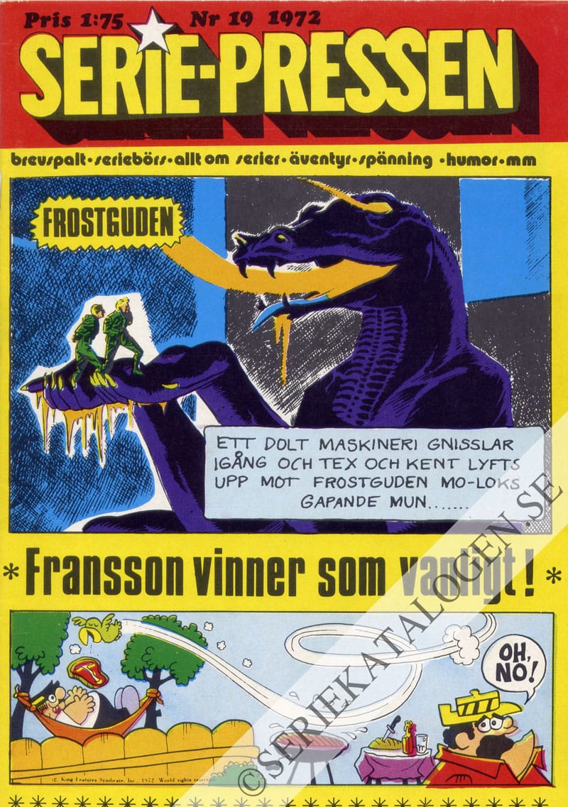 Framsida på Seriepressen #19 (1972)