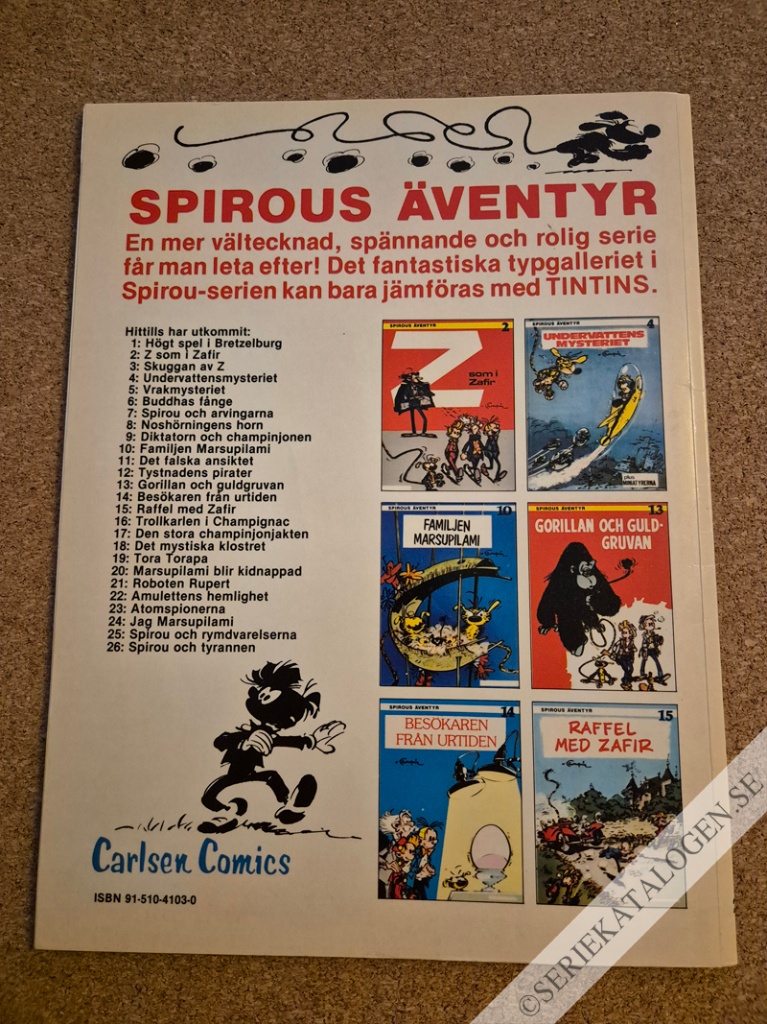Baksida på Spirou och tyrannen (1983)