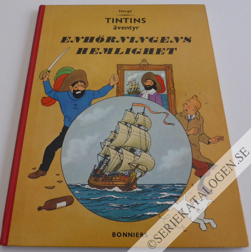 Framsida på Tintins äventyr Enhörningens hemlighet (1961)