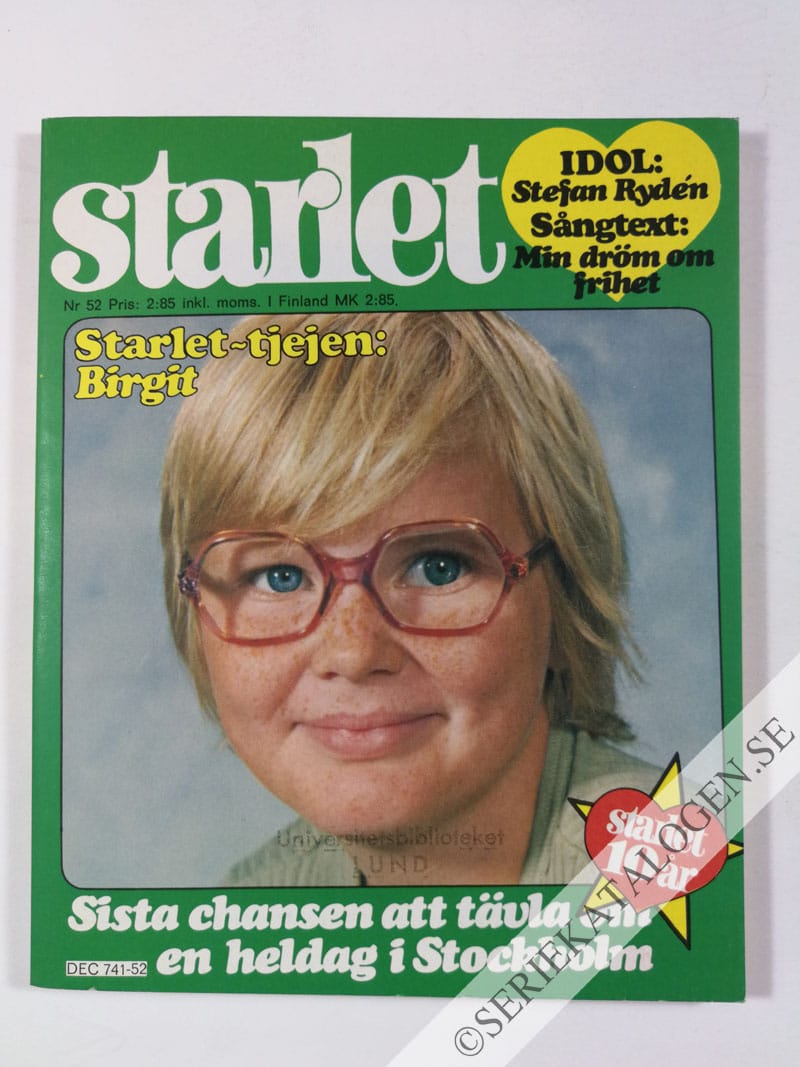 Framsida på Starlet #52 (1976)